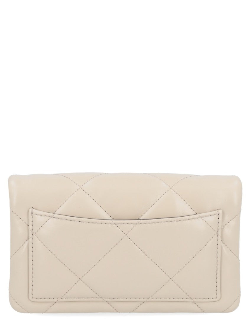 Tory Burch Neutral Kira Quilted Chain Wallet