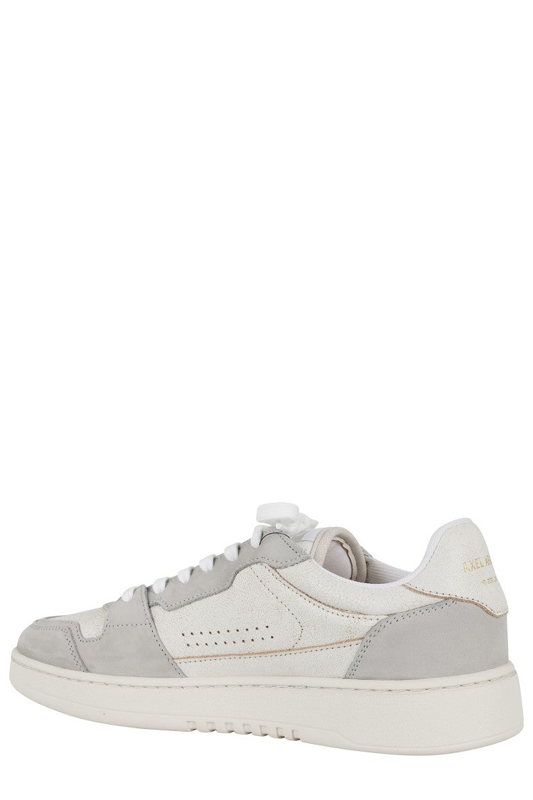 Axel Arigato Beige Light Gray Dice Lo Metallic Logo Suede-Blend Sneakers