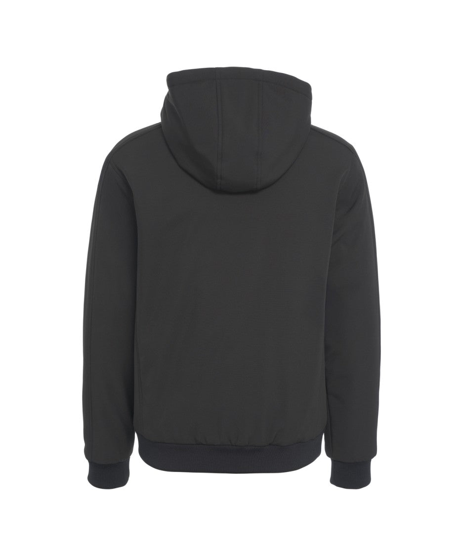 Add Hooded Black Jacket With Full-Length Zipper