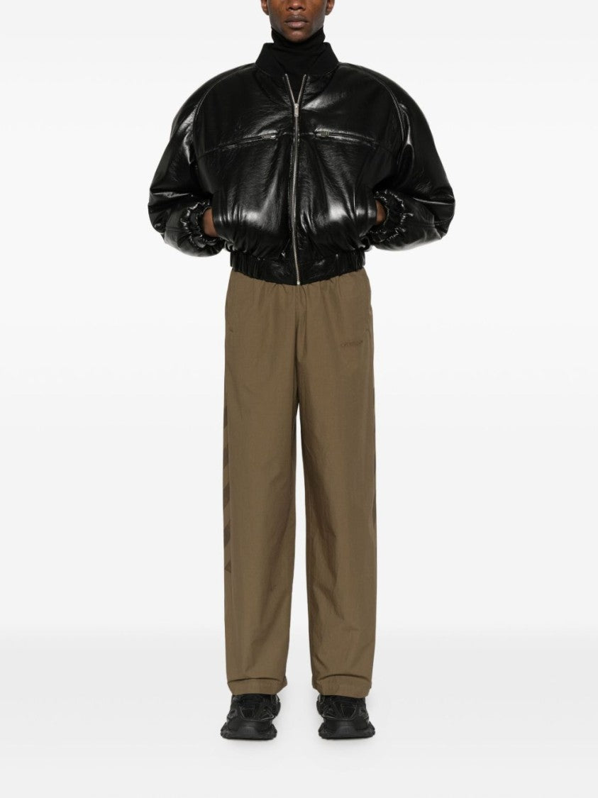 Off-White Tailored Neutrals Trousers With Straight Leg