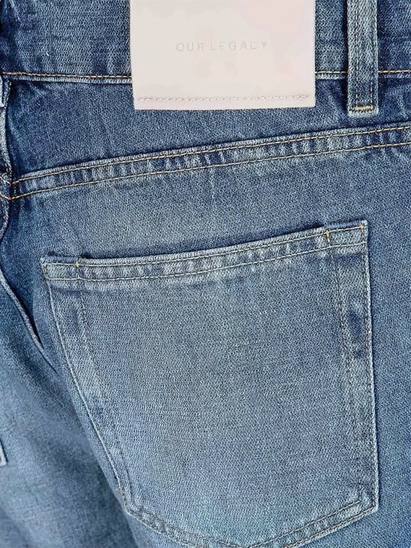 Our Legacy Blue Straight-Leg Medium Wash Faded Jeans
