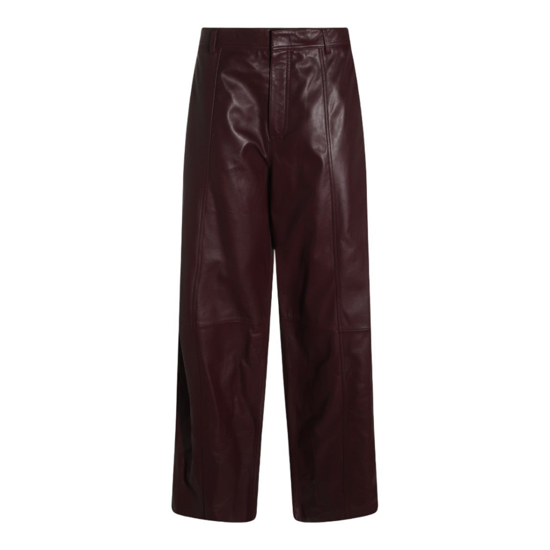 Alberta Ferretti Wide-Leg Leather Trousers With High Waist