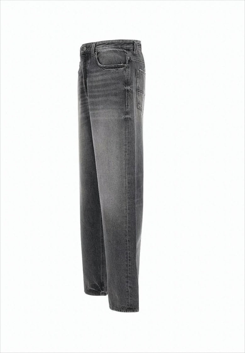 Diesel Faded Black Wide-Leg Denim Pants