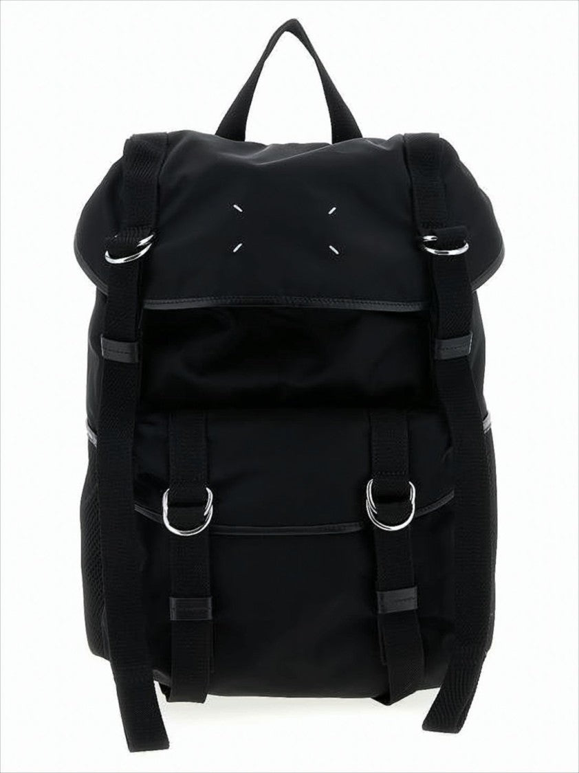 Maison Margiela Functional Black Backpack With Adjustable Closure