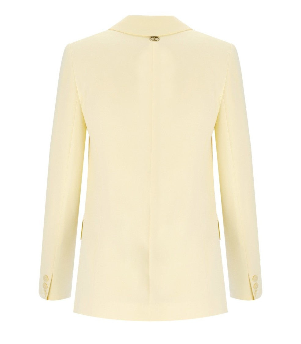 Twin-Set Vanille Crepe Single Breasted Blazer