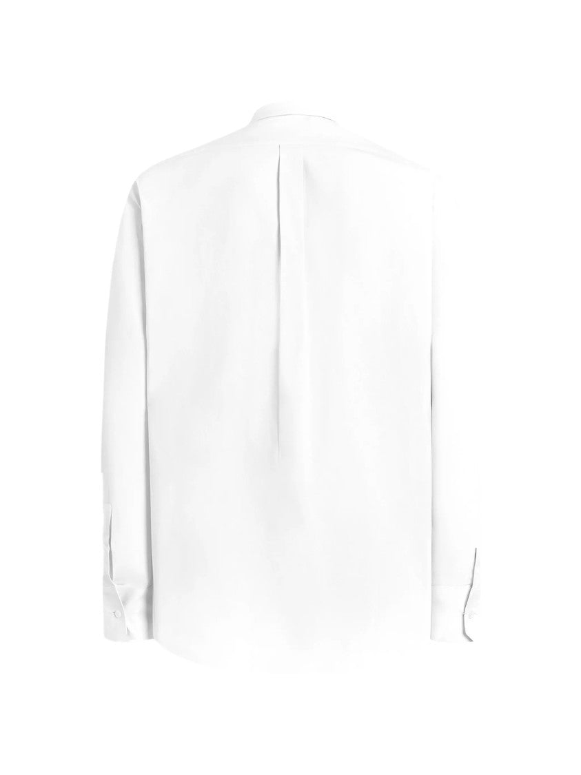 Dolce & Gabbana Long-Sleeve Minimalist Pointed Collar Cotton Shirt