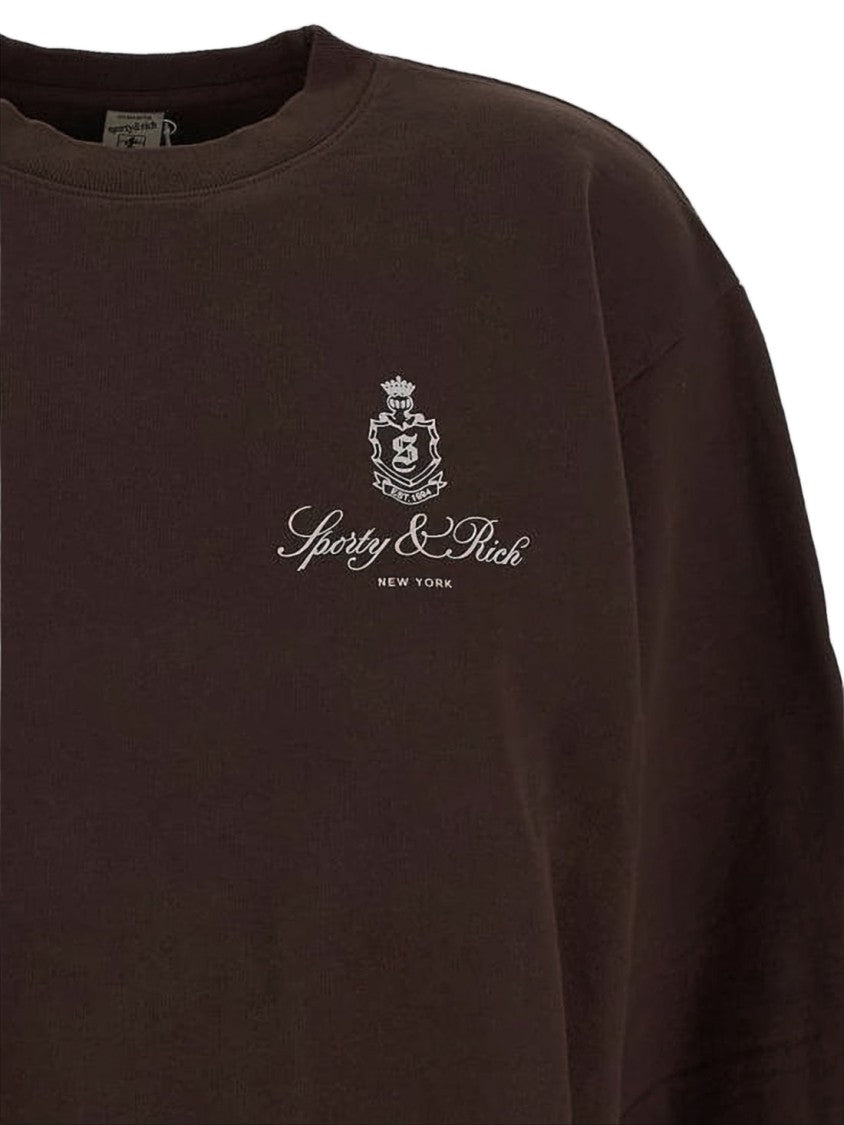 Sporty And Rich Relaxed Fit Long-Sleeve Sweatshirt With Emblems