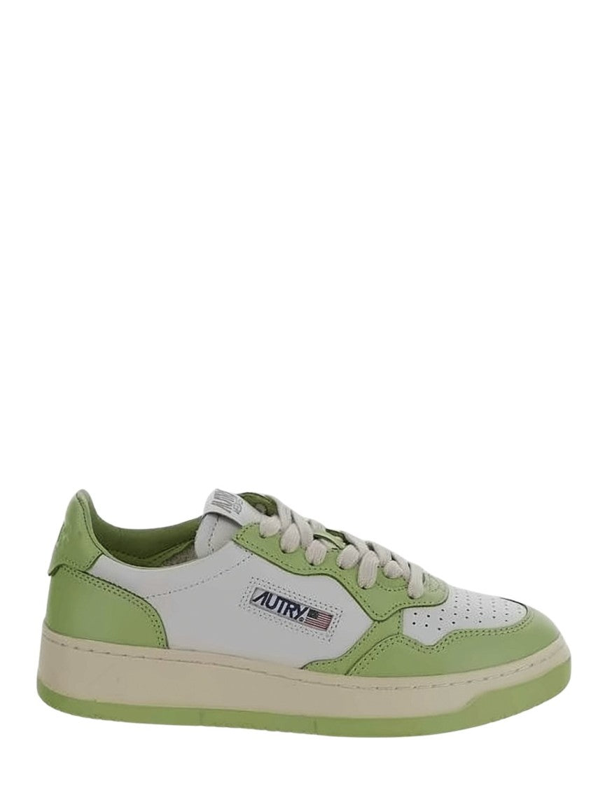 Autry Perforated Low-Top Sneakers With Smooth Leather Panels