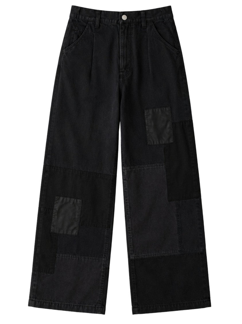 Comme Des Garçons Spliced Canvas Patchwork Wide-Leg Pants