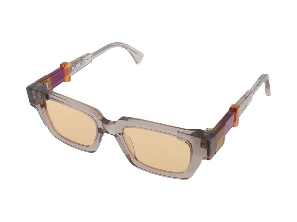 Kuboraum Orange Lens Geometric Accent Square Frame Sunglasses
