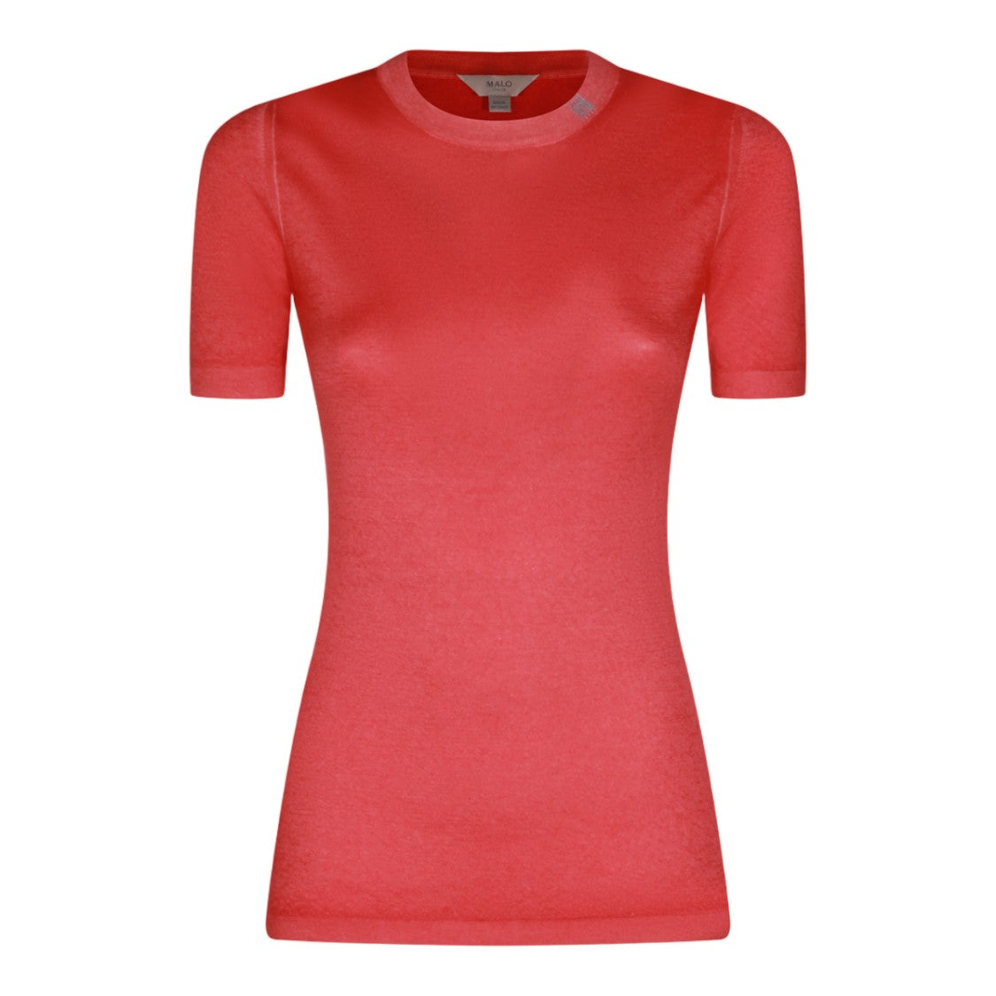 Malo Fitted Short-Sleeve Sweater With Ribbed Detailing