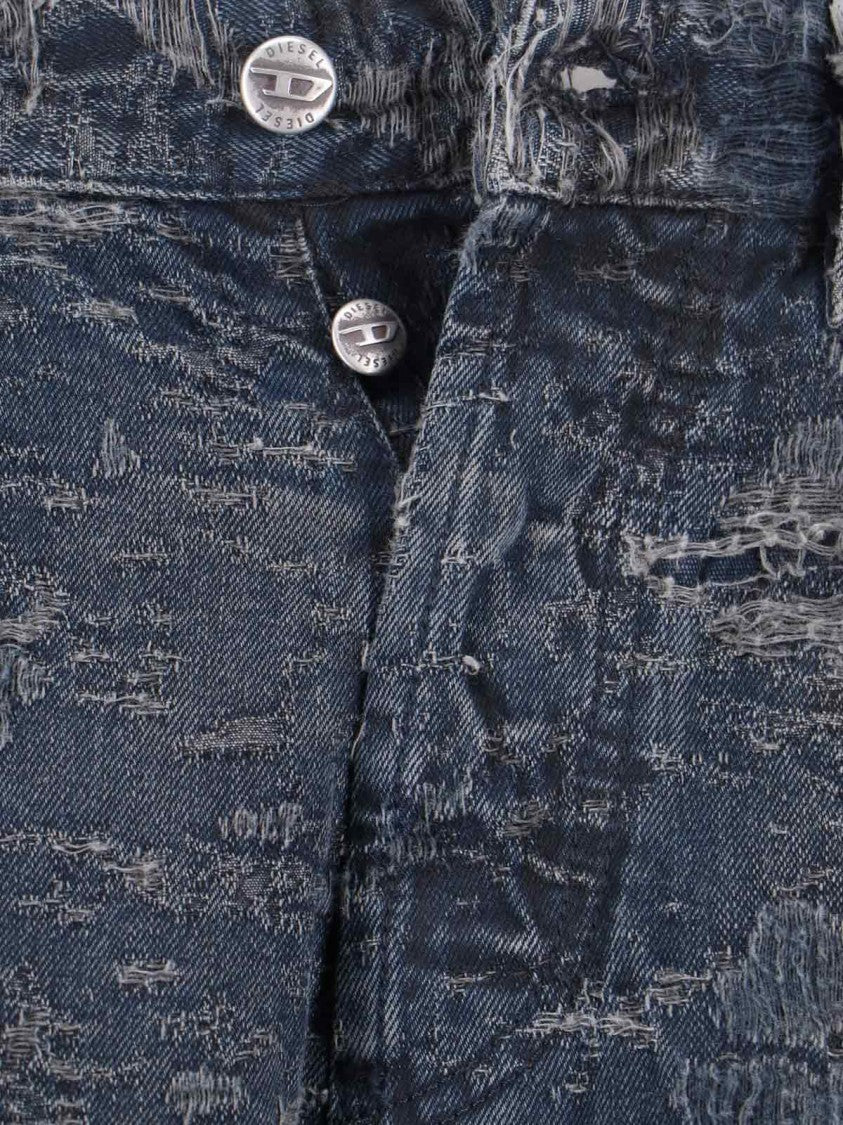 Diesel Wide-Leg Jeans With Distressed Texture