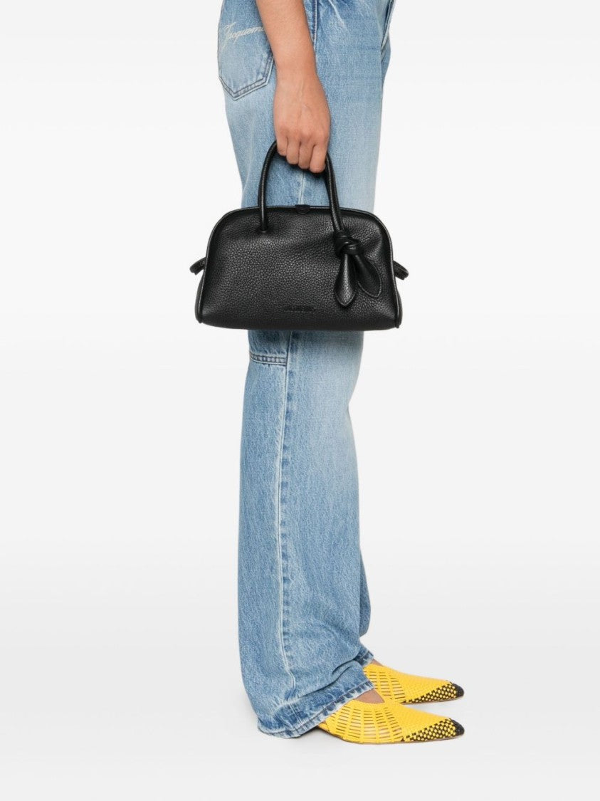 Jacquemus Black Knot Detail Textured Leather Bag