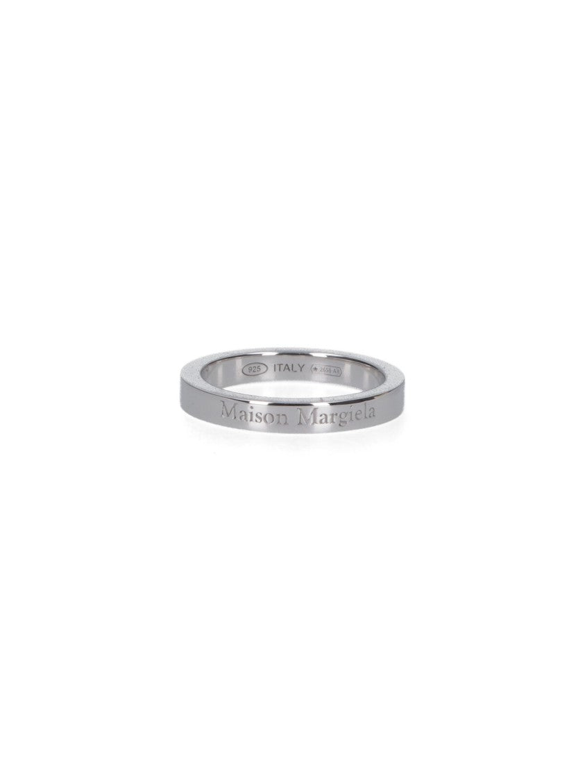 Maison Margiela Circular Engraved Ring In 92.5% Silver