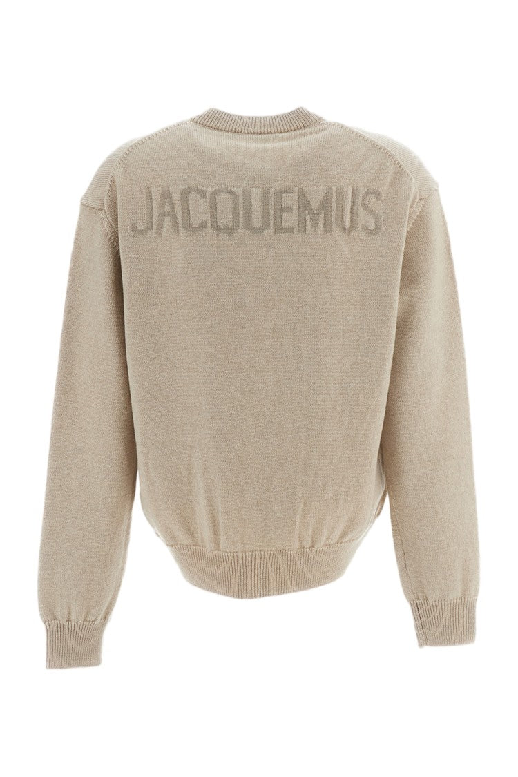 Jacquemus Beige Le Cardigan Moulin Ribbed Merino Wool Cardigan