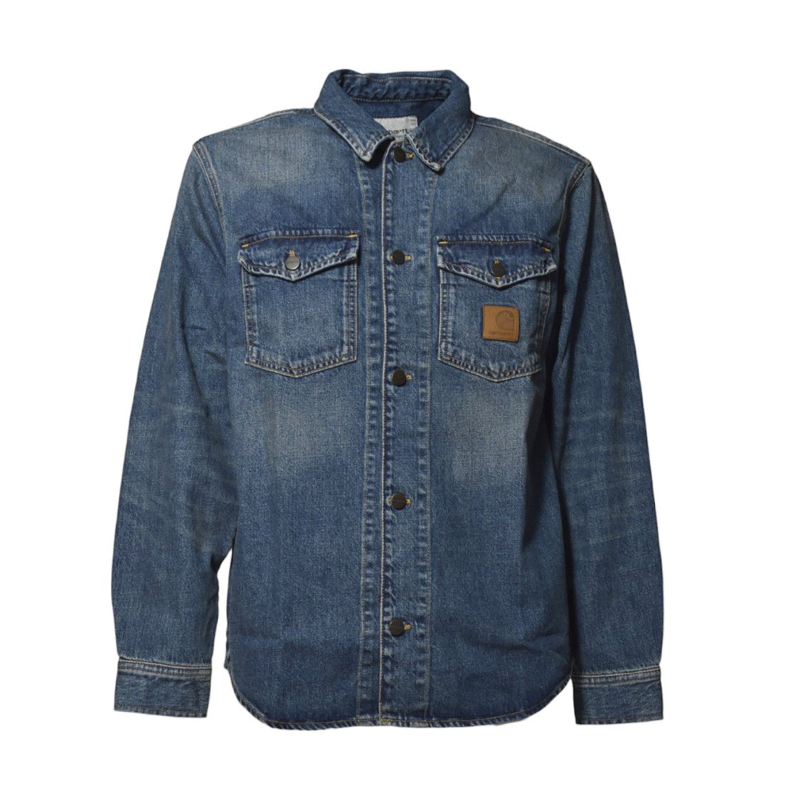 Carhartt Wip Heavy Denim Shirt Jacket With Pointed Collar