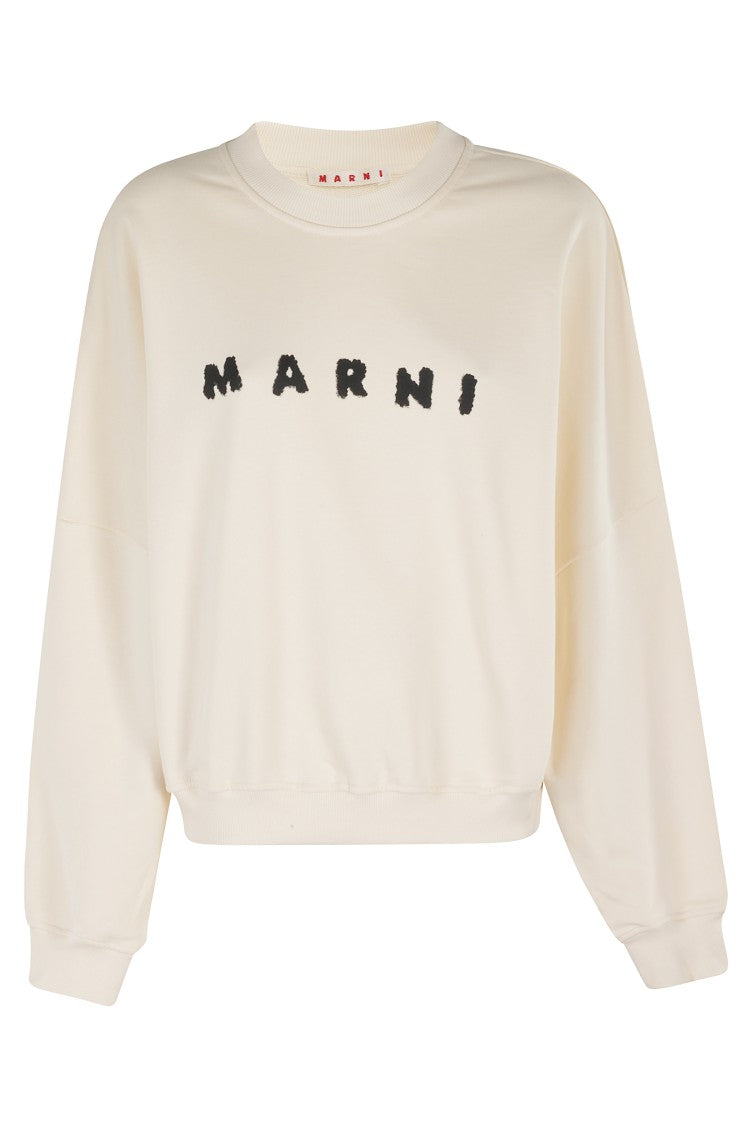 Marni Oversized Long Sleeve Crew Neck Sweatshirt