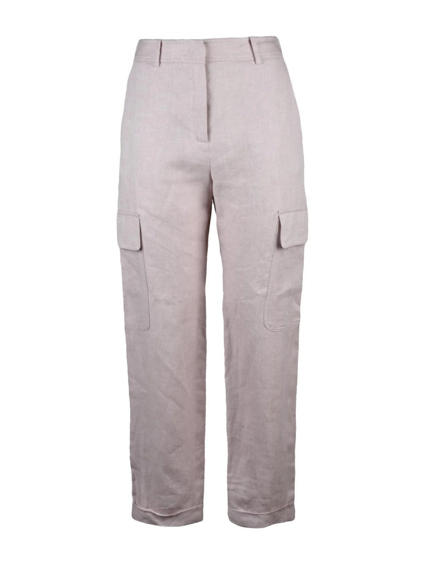 Eleventy Linen Cargo Trousers - Pink