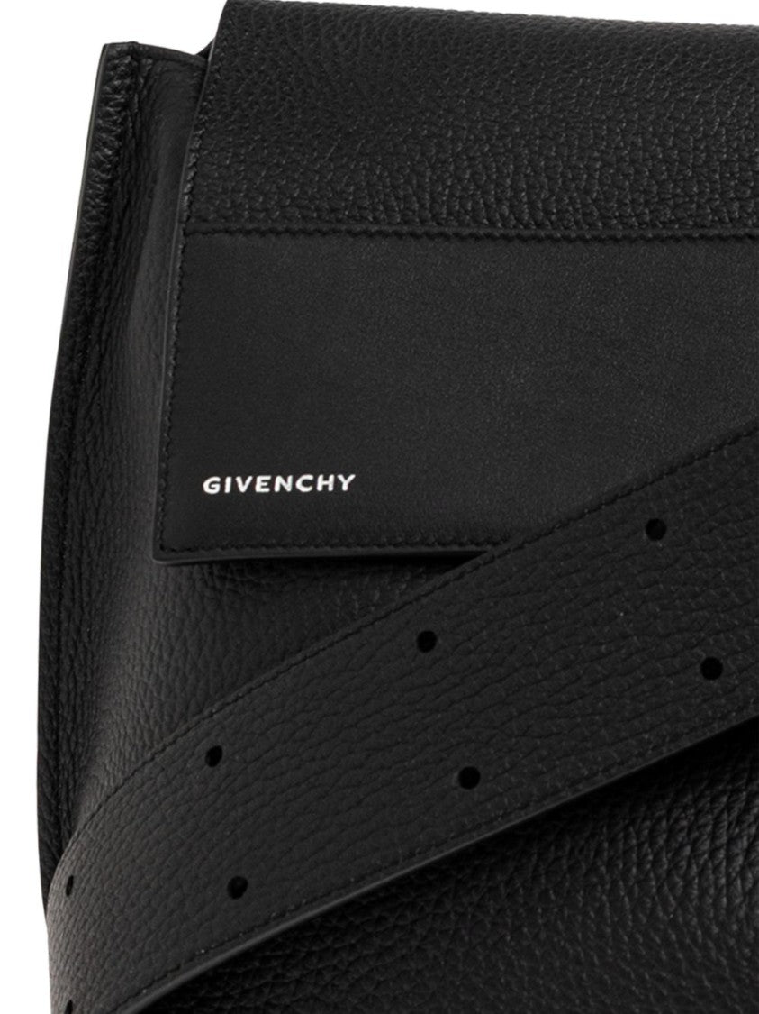Givenchy Black Textured Leather Shoulder Bag