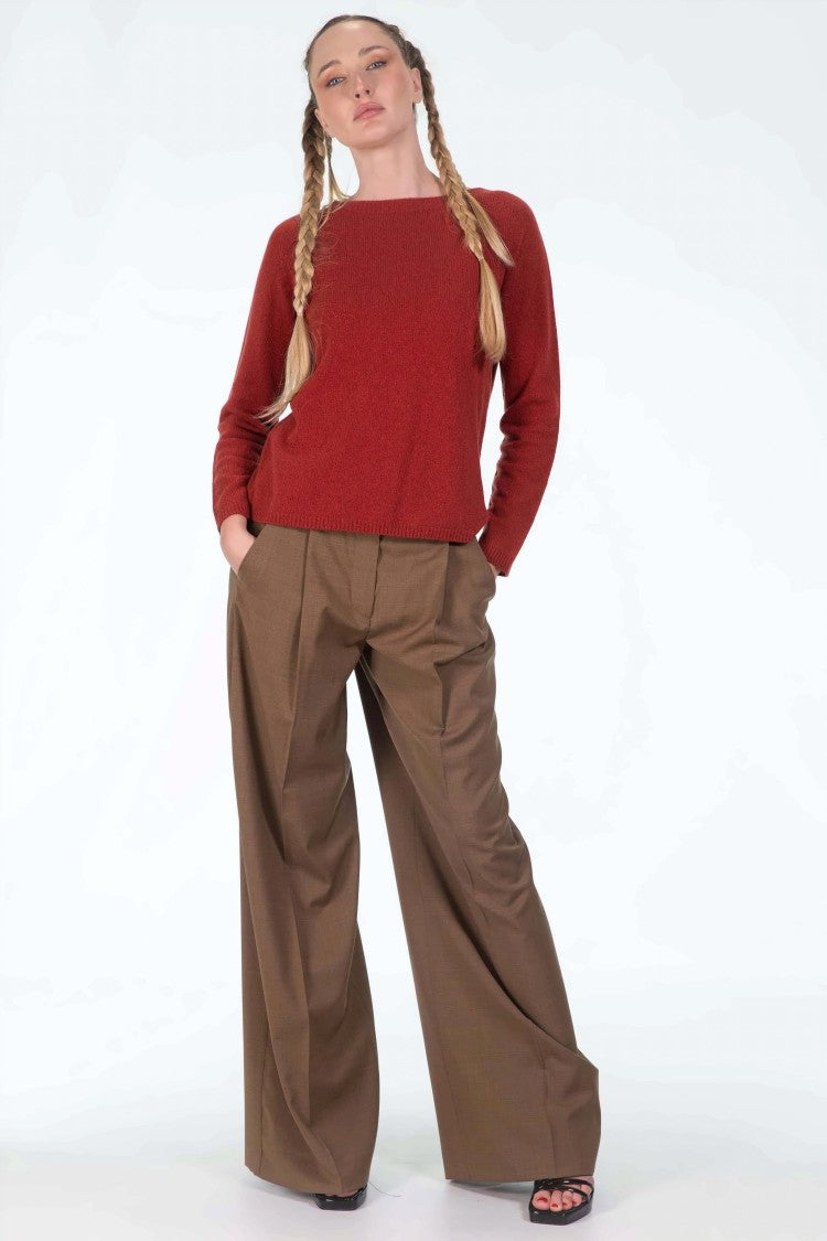 Max Mara Classic Round Neck Cashmere Blend Sweater