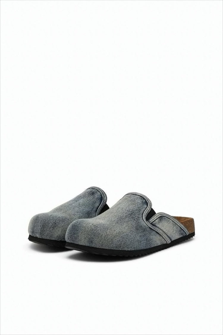 Diesel Denim Slip-On Loafers With Textured Grip Sole