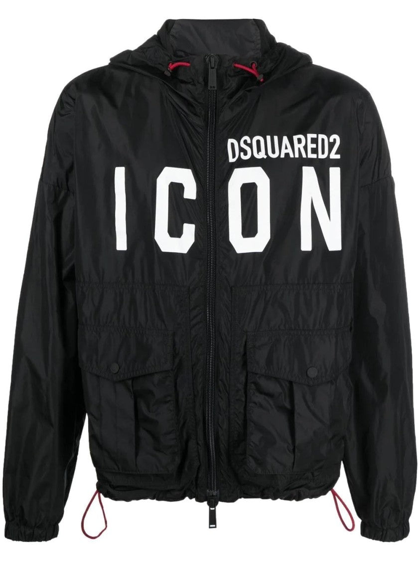 Dsquared2 Utility Cargo Windbreaker With Bold Branding And Functional Design