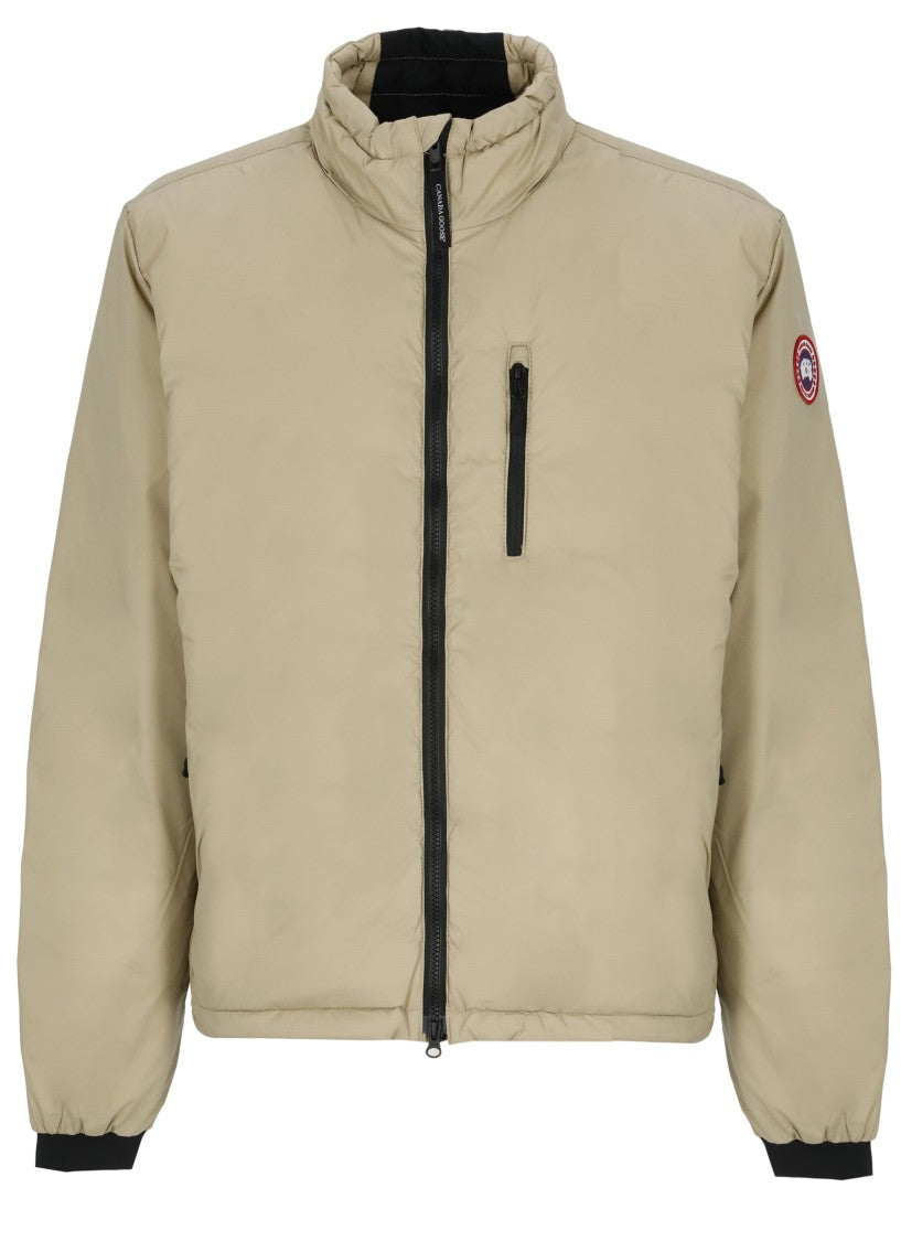 Canada Goose Beige Short Padded Jacket With Adjustable Drawstring And Multiple Pockets