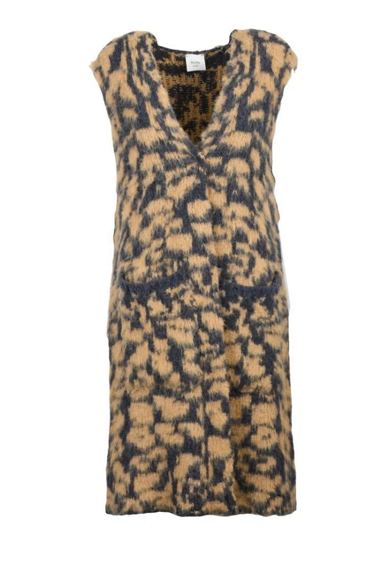 Alysi Alpaca Wool Vest - Grey/Brown