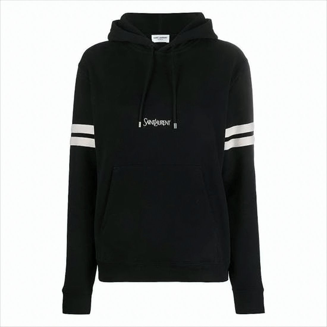 Saint Laurent Black Hoodie With Front Kangaroo Pocket