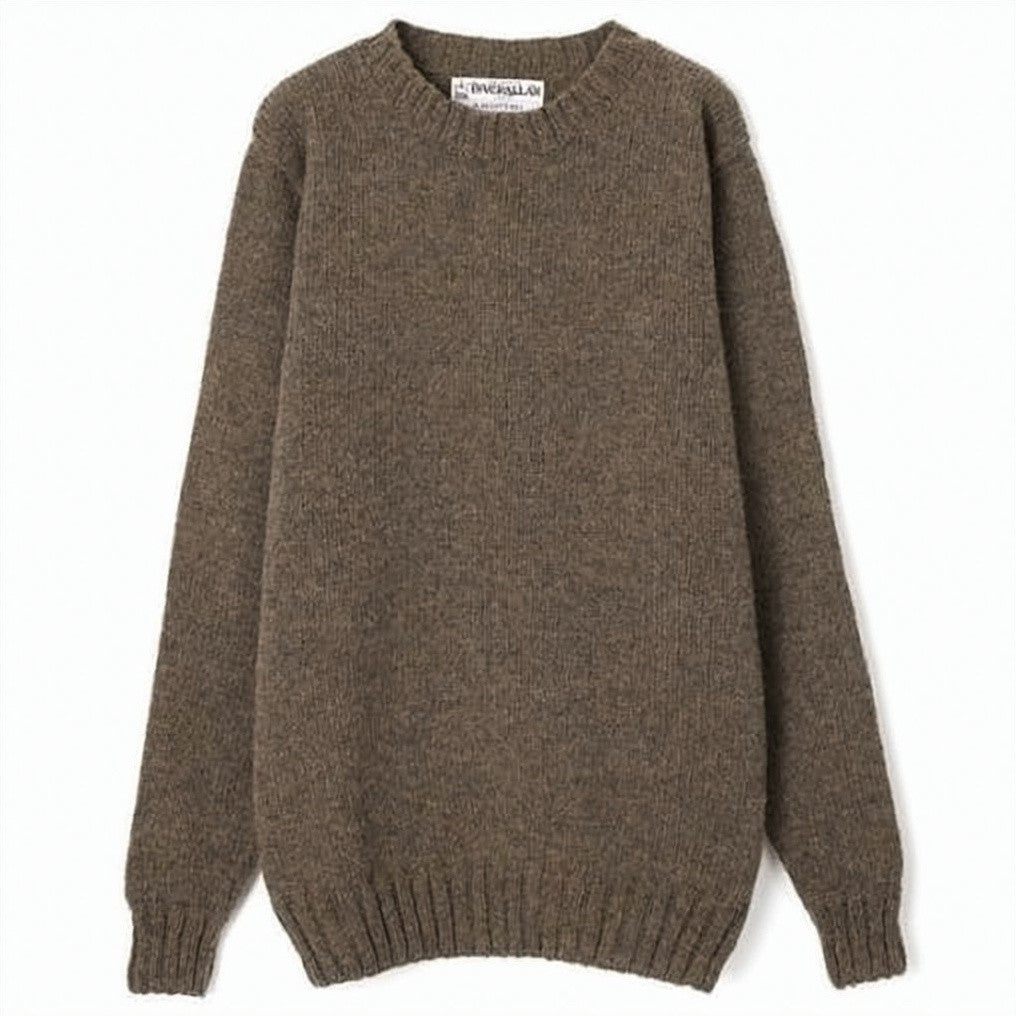 Inverallan Textured Wool Knit Sweater With Crew Neckline And Ribbed Cuffs