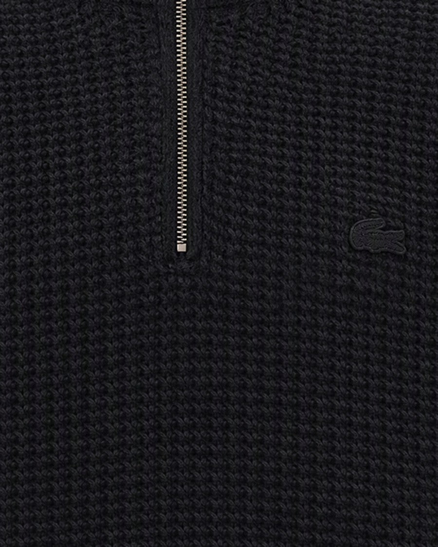 Lacoste Lightning Chine Textured Wool-Blend Half-Zip Sweater