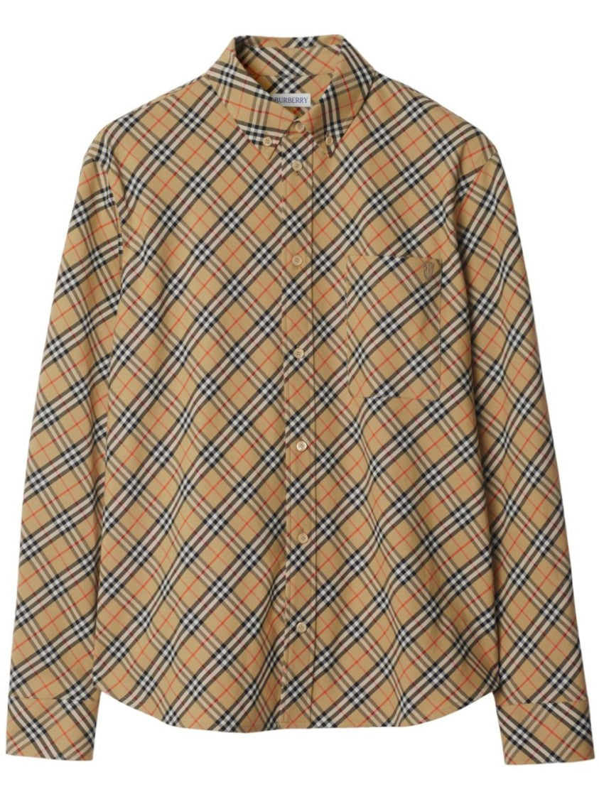 Burberry Plaid Button-Down Shirt With Chest Pocket