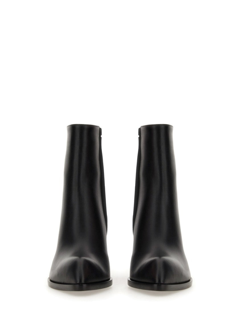 Gianvito Rossi Smooth Leather Ankle Boots With Pointed Toe