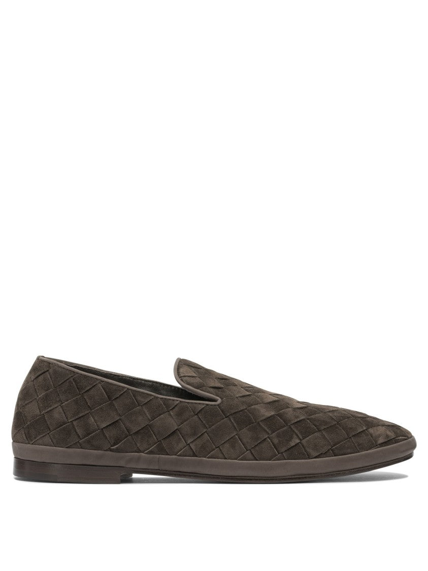 Henderson Baracco Woven Leather Loafers With Pointed Toe