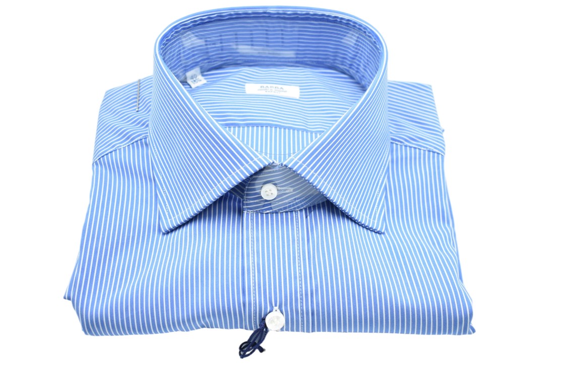 Barba White Blue Refined Tailored Fit Shirt
