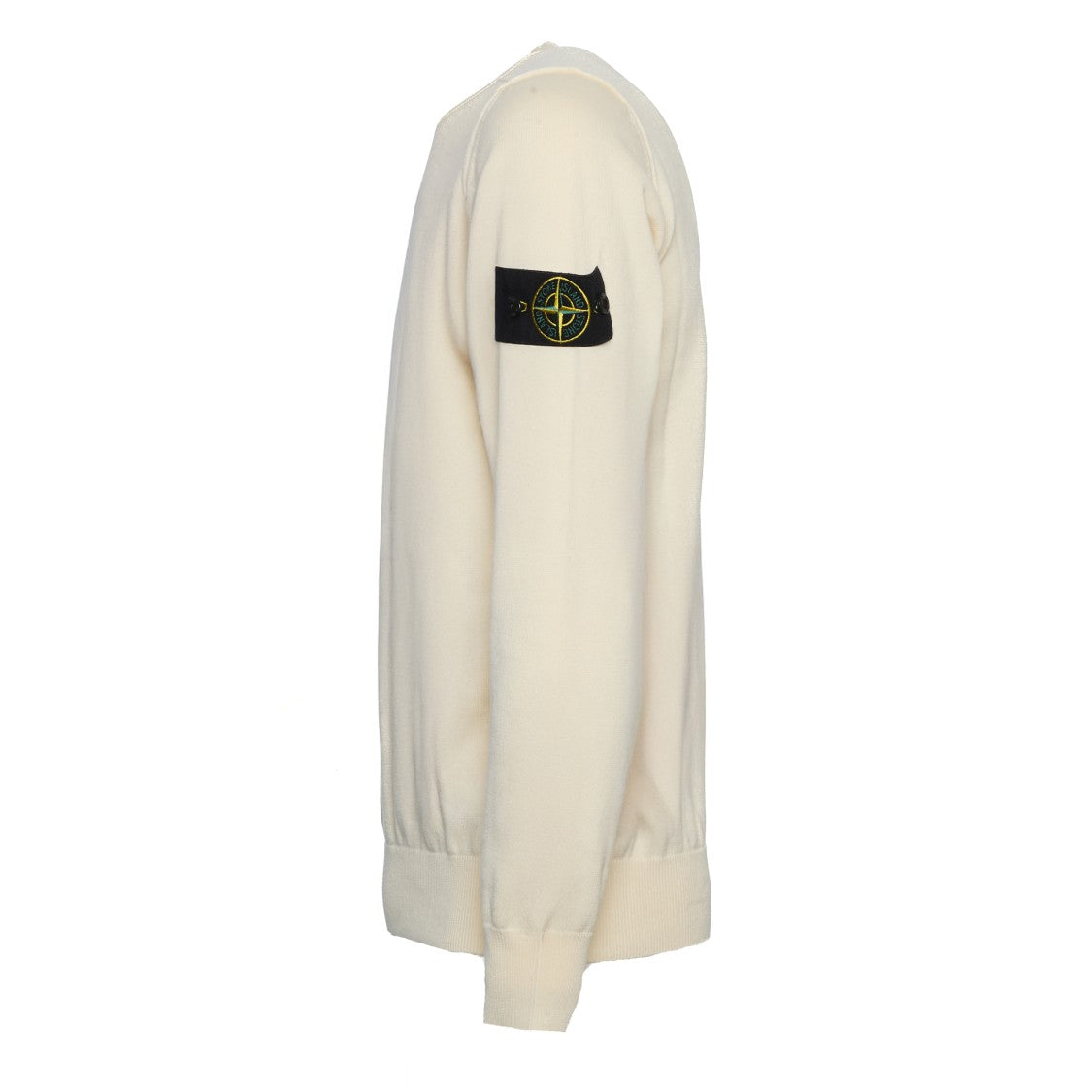 Stone Island Classic Fit Crew Neck Sweater With Distinctive Badge