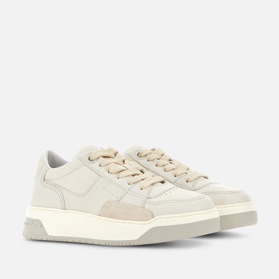 Hogan Low-Top Leather Sneakers With Paneling