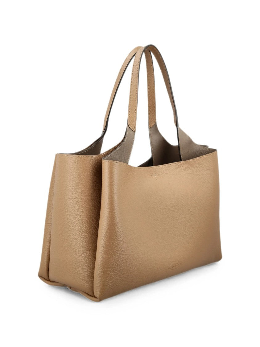 Tod's Textured Leather Tote Bag With Embossed Logo