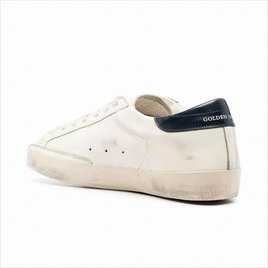 Golden Goose Low-Top Off-White Sneakers With Navy Accents
