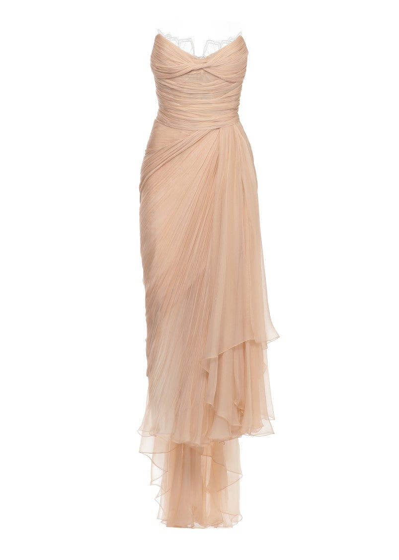 Maria Lucia Hohan Jolie Silk Dress With All-Over Draping And Ruffle Details