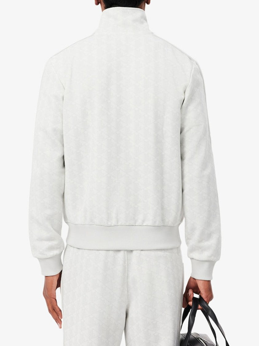 Lacoste Jacquard Fabric Zip-Up Jacket With Modern Design