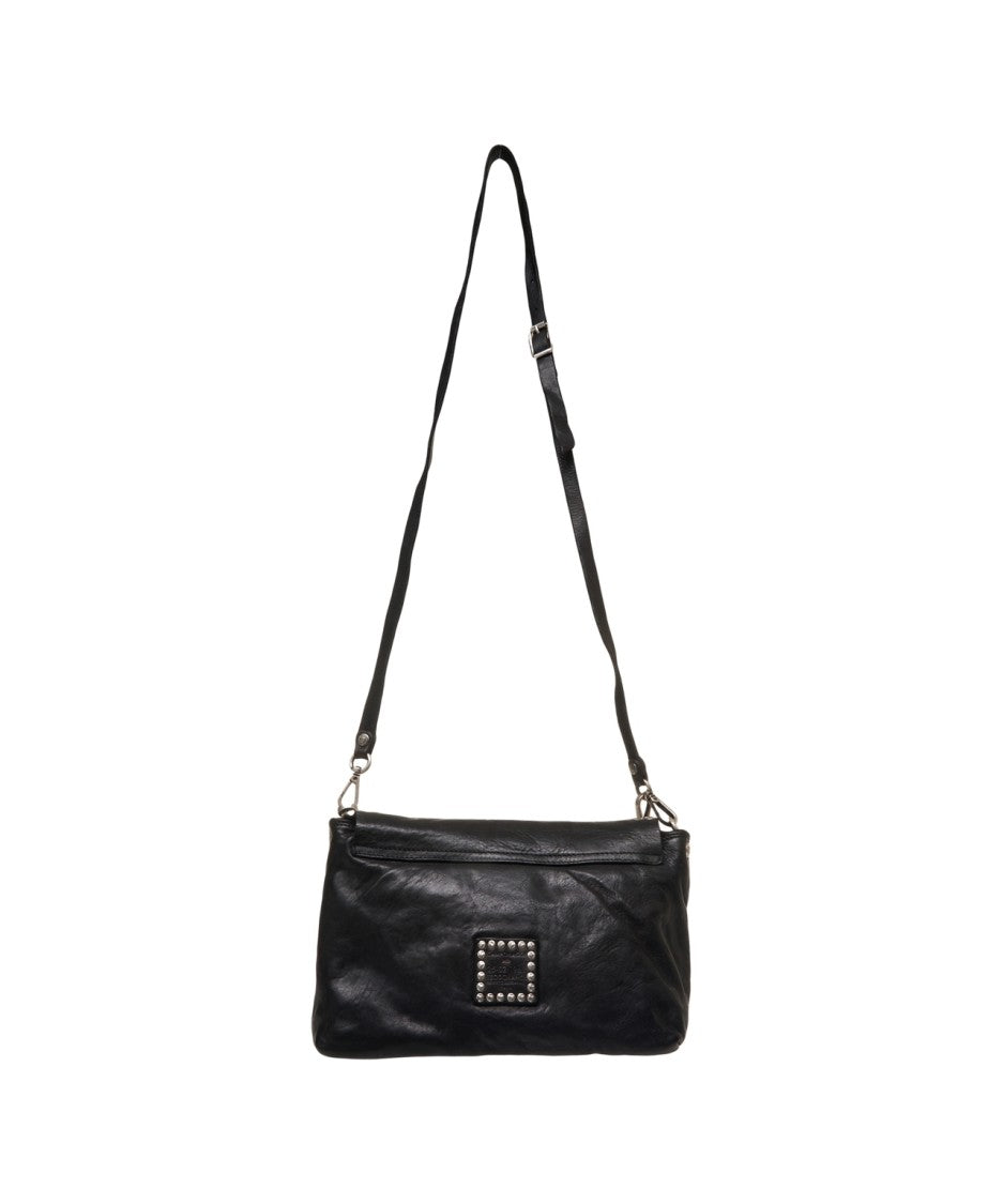 Campomaggi Shoulder Bag With Studded Accents And Adjustable Strap