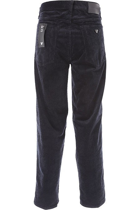 Emporio Armani Ribbed And Velvet Effect Trousers