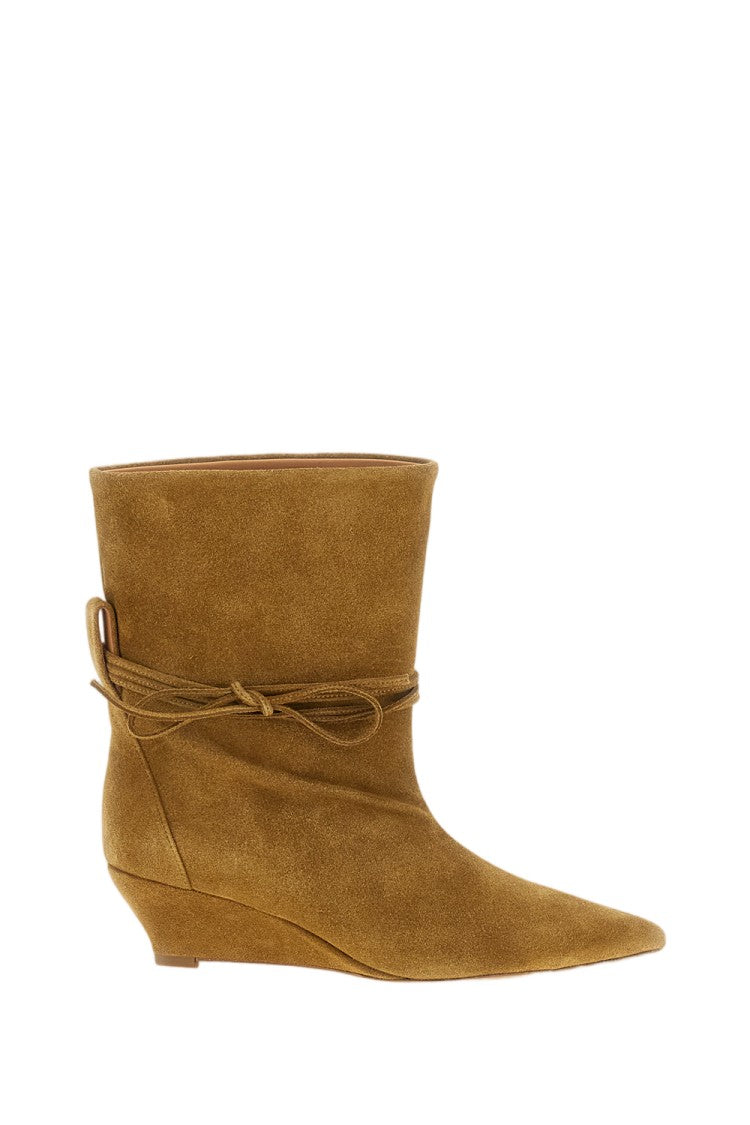 Odissi Olive Green Suede Gemma Ankle Boots