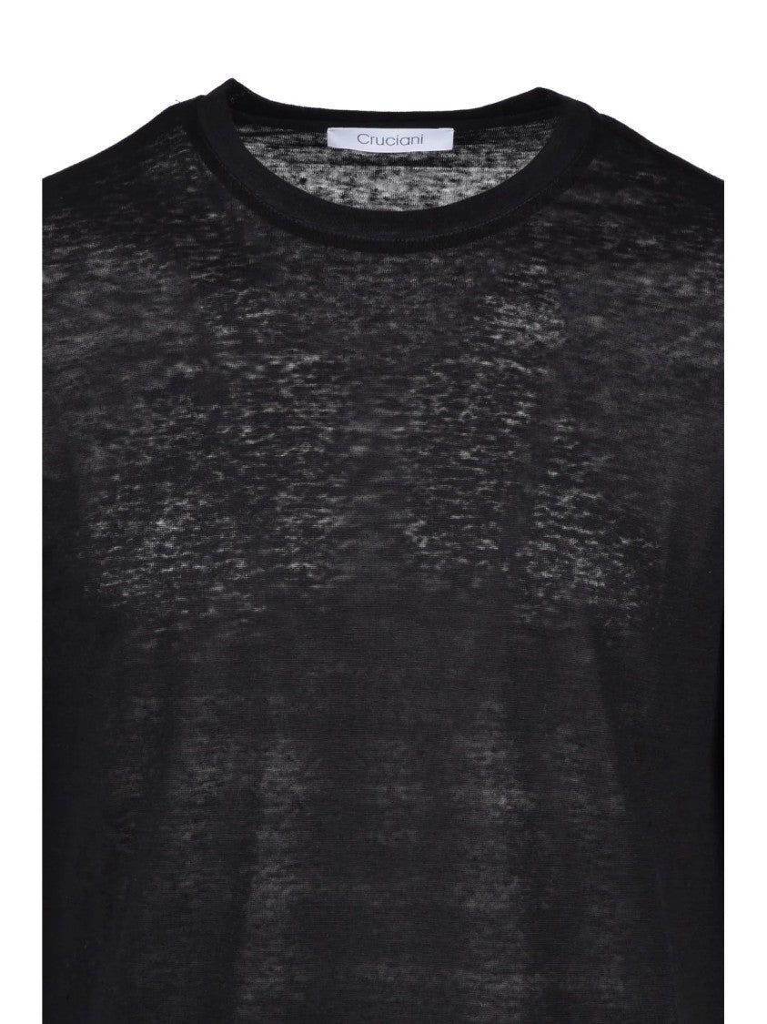 Cruciani Linen T-Shirt - Black