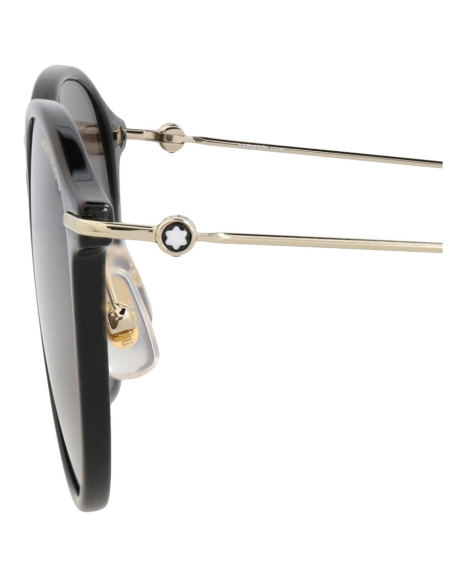 Montblanc Round-Frame Injection Sunglasses With Metal Temples