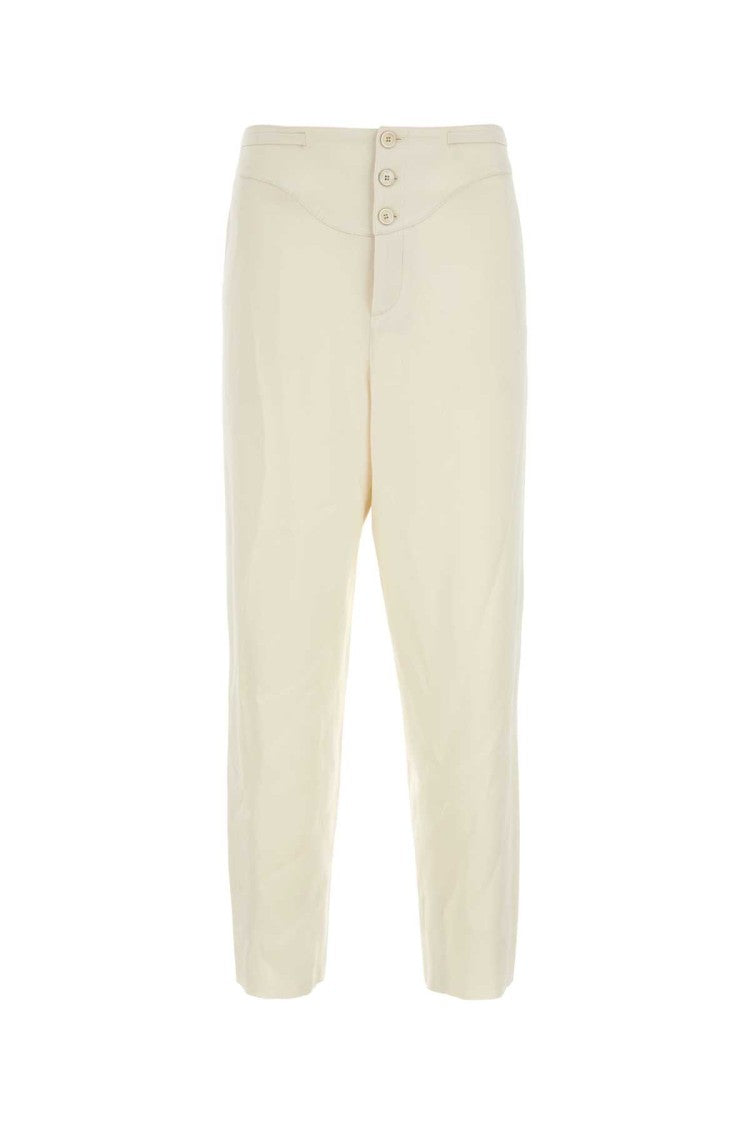 Saint Laurent Ivory Satin Pant