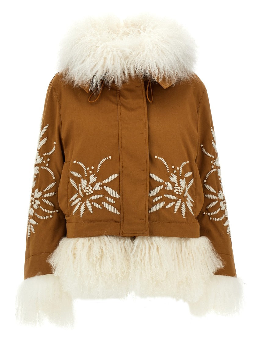 Ermanno Scervino Fur-Embellished Cotton Parka With Quilted Lining