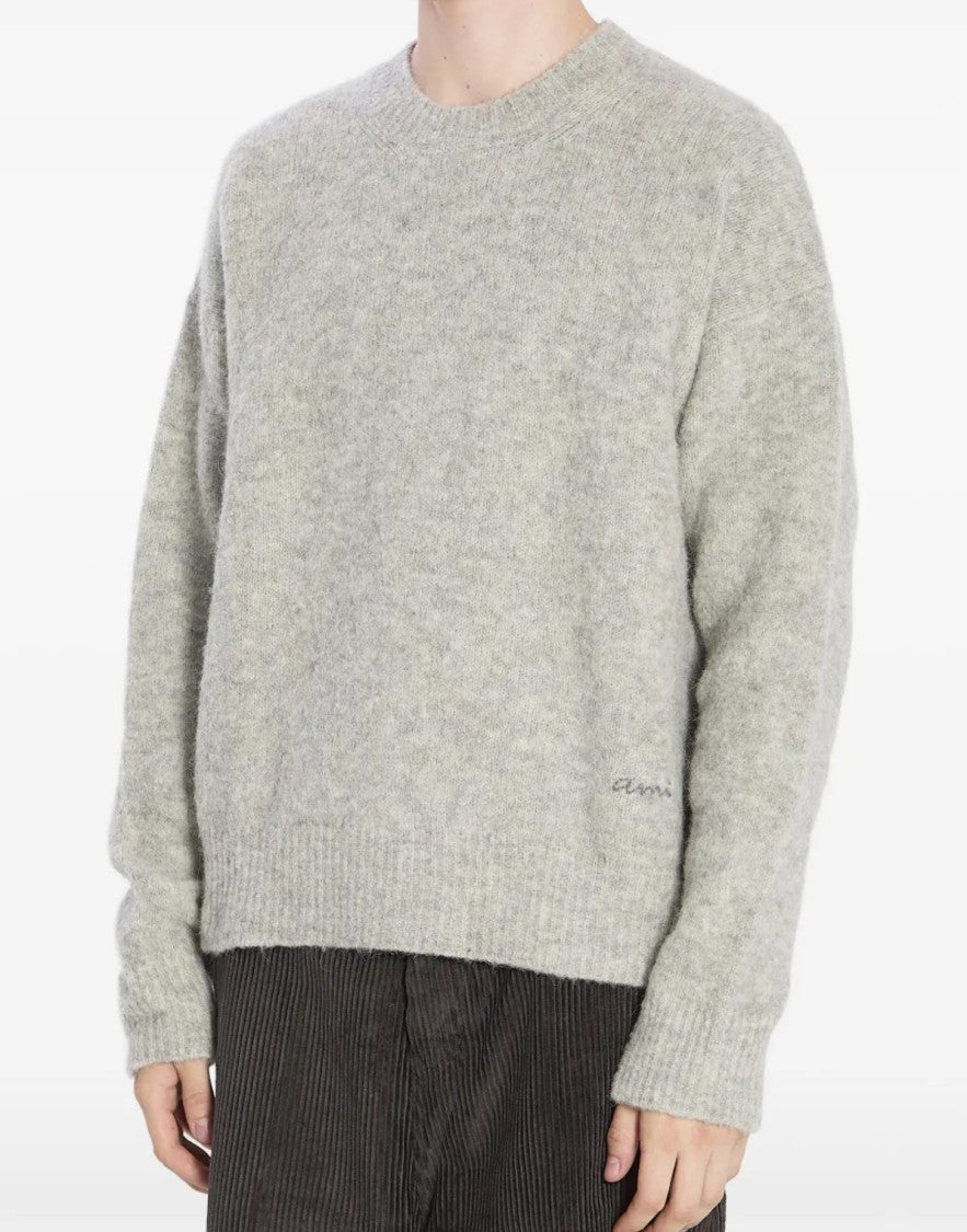 Ami Paris Embroidered Logo Alpaca Sweater