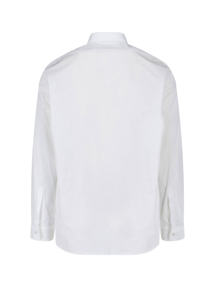 Jil Sander White Minimalist Pointed Collar Cotton Shirt